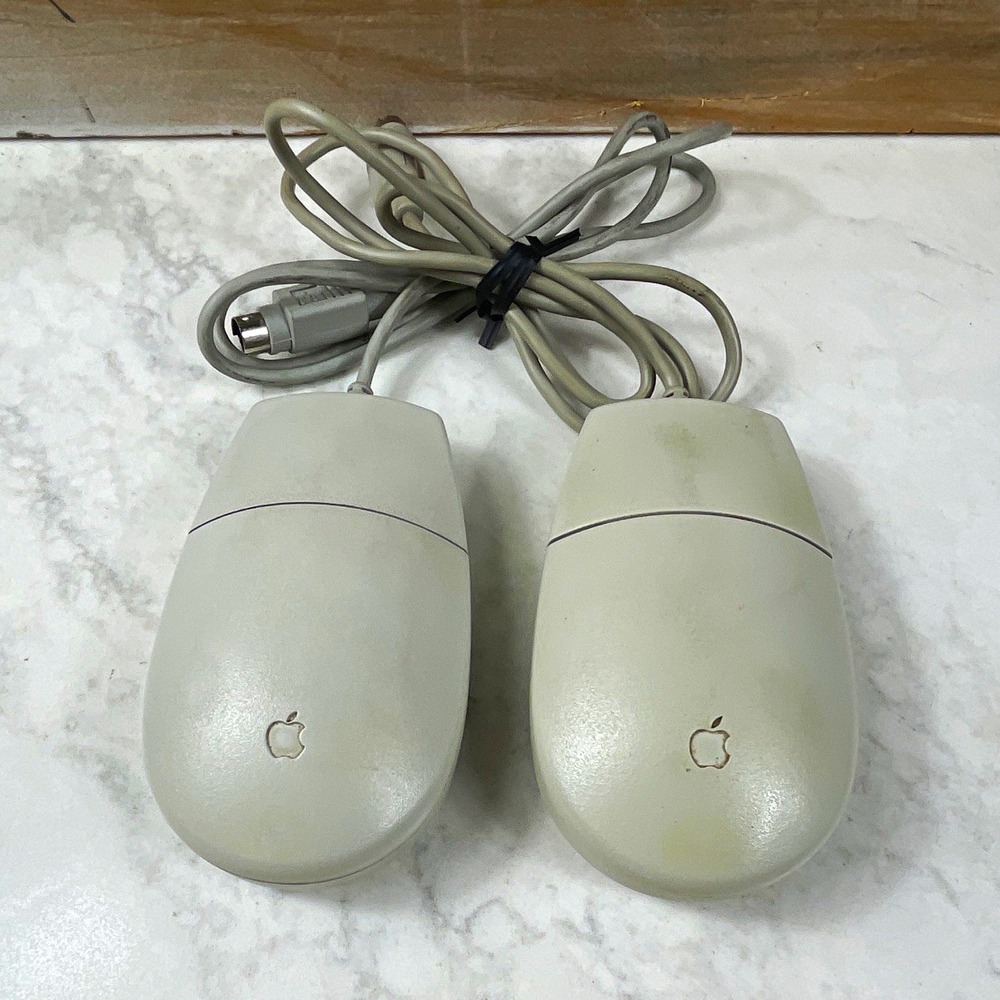 Apple Desktop Bus Mouse II M2706 Lot of 2 Gray ADB Wired Mechanical 1-Button TWO